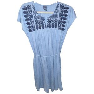 GAP Blue Embroidered Scoop Neck Sundress